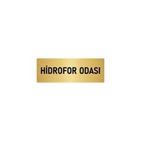 Özarslan Dizayn Departman Kapı İsimliği Hidrofor Odası 10x20 cm Altın Renk Metal Yönlendirme Levhası