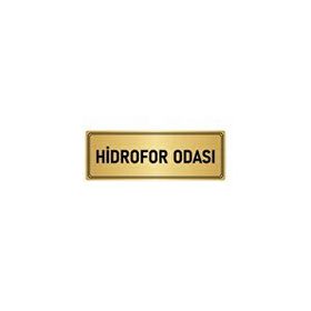 Özarslan Dizayn Departman Kapı İsimliği Hidrofor Odası 10x20 cm Altın Renk Metal Yönlendirme Levhası