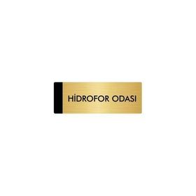 Özarslan Dizayn Departman Kapı İsimliği Hidrofor Odası 10x20 cm Altın Renk Metal Yönlendirme Levhası