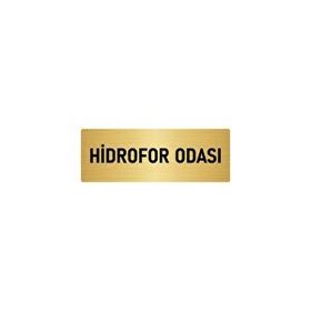 Özarslan Dizayn Departman Kapı İsimliği Hidrofor Odası 5x20 cm Altın Renk Metal Yönlendirme Levhası