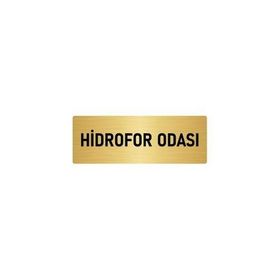 Özarslan Dizayn Departman Kapı İsimliği Hidrofor Odası 7x20 cm Altın Renk Metal Yönlendirme Levhası