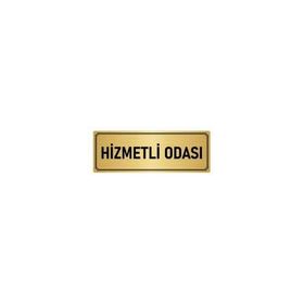 Özarslan Dizayn Departman Kapı İsimliği Hizmetli Odası 10x20 cm Altın Renk Metal Yönlendirme Levhası