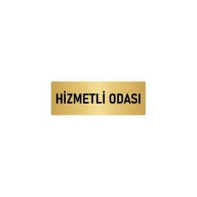 Özarslan Dizayn Departman Kapı İsimliği Hizmetli Odası 10x20 cm Altın Renk Metal Yönlendirme Levhası