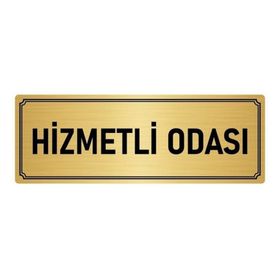 Özarslan Dizayn Departman Kapı İsimliği Hizmetli Odası 5x20 cm Altın Renk Metal Yönlendirme Levhası