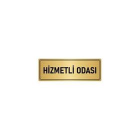 Özarslan Dizayn Departman Kapı İsimliği Hizmetli Odası 7x20 cm Altın Renk Metal Yönlendirme Levhası