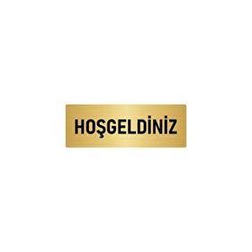 Özarslan Dizayn Departman Kapı İsimliği Hoşgeldiniz 10x20 cm Altın Renk Metal Yönlendirme Levhası