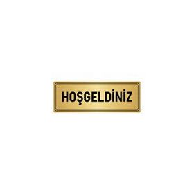 Özarslan Dizayn Departman Kapı İsimliği Hoşgeldiniz 10x20 cm Altın Renk Metal Yönlendirme Levhası