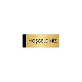 Özarslan Dizayn Departman Kapı İsimliği Hoşgeldiniz 10x20 cm Altın Renk Metal Yönlendirme Levhası