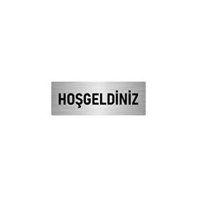 Özarslan Dizayn Departman Kapı İsimliği Hoşgeldiniz 10x20 cm Gümüş Renk Metal Yönlendirme Levhası