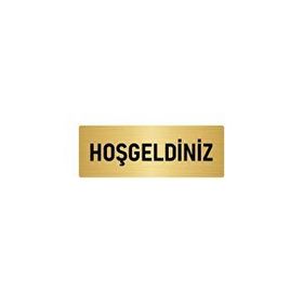 Özarslan Dizayn Departman Kapı İsimliği Hoşgeldiniz 5x20 cm Altın Renk Metal Yönlendirme Levhası