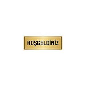 Özarslan Dizayn Departman Kapı İsimliği Hoşgeldiniz 7x20 cm Altın Renk Metal Yönlendirme Levhası