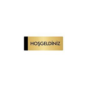 Özarslan Dizayn Departman Kapı İsimliği Hoşgeldiniz 7x20 cm Altın Renk Metal Yönlendirme Levhası