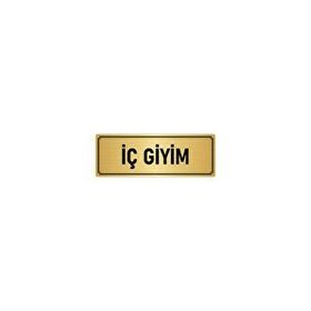 Özarslan Dizayn Departman Kapı İsimliği İç Giyim 10x20 cm Altın Renk Metal Yönlendirme Levhası