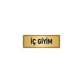Özarslan Dizayn Departman Kapı İsimliği İç Giyim 10x20 cm Altın Renk Metal Yönlendirme Levhası