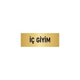 Özarslan Dizayn Departman Kapı İsimliği İç Giyim 10x20 cm Altın Renk Metal Yönlendirme Levhası
