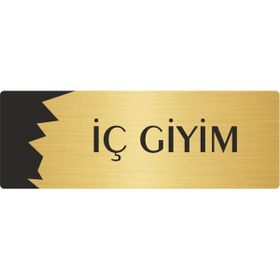 Özarslan Dizayn Departman Kapı İsimliği İç Giyim 10x20 cm Altın Renk Metal Yönlendirme Levhası