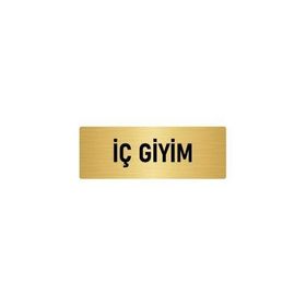 Özarslan Dizayn Departman Kapı İsimliği İç Giyim 5x20 cm Altın Renk Metal Yönlendirme Levhası