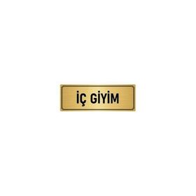 Özarslan Dizayn Departman Kapı İsimliği İç Giyim 5x20 cm Altın Renk Metal Yönlendirme Levhası