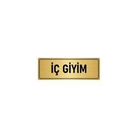 Özarslan Dizayn Departman Kapı İsimliği İç Giyim 5x20 cm Altın Renk Metal Yönlendirme Levhası