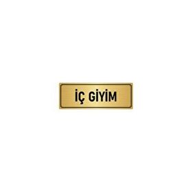 Özarslan Dizayn Departman Kapı İsimliği İç Giyim 5x20 cm Altın Renk Metal Yönlendirme Levhası