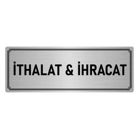 Özarslan Dizayn Departman Kapı İsimliği İhracat 5x20 cm Gümüş Renk Metal Yönlendirme Levhası