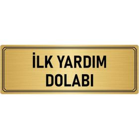 Özarslan Dizayn Departman Kapı İsimliği İlk Yardım Dolabı 10x20 cm Altın Renk Metal Yönlendirme Levhası