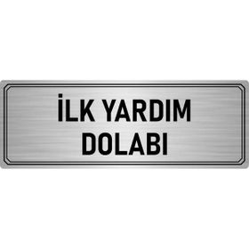 Özarslan Dizayn Departman Kapı İsimliği İlk Yardım Dolabı 10x20 cm Gümüş Renk Metal Yönlendirme Levhası