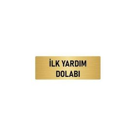 Özarslan Dizayn Departman Kapı İsimliği İlk Yardım Dolabı 5x20 cm Altın Renk Metal Yönlendirme Levhası