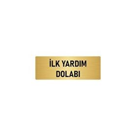 Özarslan Dizayn Departman Kapı İsimliği İlk Yardım Dolabı 5x20 cm Altın Renk Metal Yönlendirme Levhası