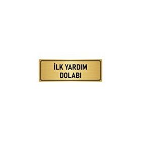 Özarslan Dizayn Departman Kapı İsimliği İlk Yardım Dolabı 7x20 cm Altın Renk Metal Yönlendirme Levhası