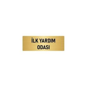 Özarslan Dizayn Departman Kapı İsimliği İlk Yardım Odası 5x20 cm Altın Renk Metal Yönlendirme Levhası