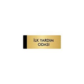 Özarslan Dizayn Departman Kapı İsimliği İlk Yardım Odası 5x20 cm Altın Renk Metal Yönlendirme Levhası