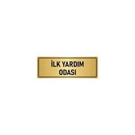 Özarslan Dizayn Departman Kapı İsimliği İlk Yardım Odası 5x20 cm Altın Renk Metal Yönlendirme Levhası