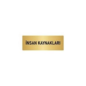 Özarslan Dizayn Departman Kapı İsimliği İnsan Kaynakları 10x20 cm Altın Renk Metal Yönlendirme Levhası