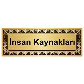 Özarslan Dizayn Departman Kapı İsimliği İnsan Kaynakları 7x20 cm Altın Renk Metal Yönlendirme Levhası