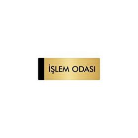Özarslan Dizayn Departman Kapı İsimliği İşlem Odası 7x20 cm Altın Renk Metal Yönlendirme Levhası