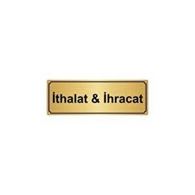 Özarslan Dizayn Departman Kapı İsimliği İthalat ve İhracat 10x20 cm Altın Renk Metal Yönlendirme Levhası
