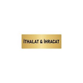 Özarslan Dizayn Departman Kapı İsimliği İthalat ve İhracat 10x20 cm Altın Renk Metal Yönlendirme Levhası