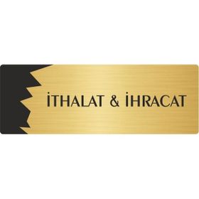 Özarslan Dizayn Departman Kapı İsimliği İthalat ve İhracat 10x20 cm Altın Renk Metal Yönlendirme Levhası