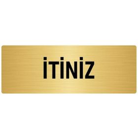 Özarslan Dizayn Departman Kapı İsimliği İtiniz 10x20 cm Altın Renk Metal Yönlendirme Levhası