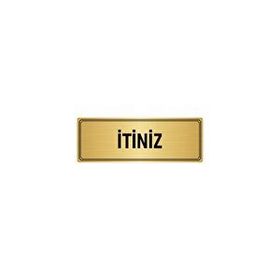Özarslan Dizayn Departman Kapı İsimliği İtiniz / Push 10x20 cm Altın Renk Metal Yönlendirme Levhası