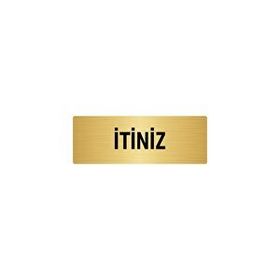 Özarslan Dizayn Departman Kapı İsimliği İtiniz / Push 10x20 cm Altın Renk Metal Yönlendirme Levhası