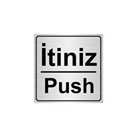 Özarslan Dizayn Departman Kapı İsimliği İtiniz / Push 5x20 cm Altın Renk Metal Yönlendirme Levhası