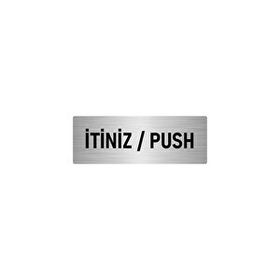 Özarslan Dizayn Departman Kapı İsimliği İtiniz / Push 5x20 cm Gümüş Renk Metal Yönlendirme Levhası