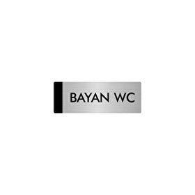 Özarslan Dizayn Departman Kapı İsimliği Kadın Wc 10x20 cm Gümüş Renk Metal Yönlendirme Levhası