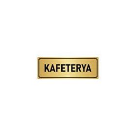 Özarslan Dizayn Departman Kapı İsimliği Kafeterya 10x20 cm Altın Renk Metal Yönlendirme Levhası