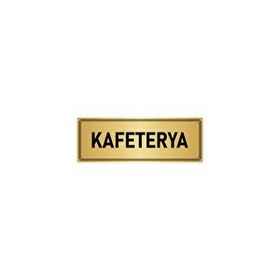 Özarslan Dizayn Departman Kapı İsimliği Kafeterya 10x20 cm Altın Renk Metal Yönlendirme Levhası
