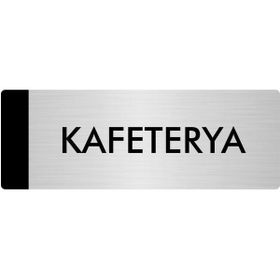 Özarslan Dizayn Departman Kapı İsimliği Kafeterya 10x20 cm Gümüş Renk Metal Yönlendirme Levhası