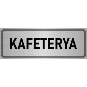 Özarslan Dizayn Departman Kapı İsimliği Kafeterya 7x20 cm Gümüş Renk Metal Yönlendirme Levhası