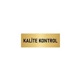 Özarslan Dizayn Departman Kapı İsimliği Kalite Kontrol 10x20 cm Altın Renk Metal Yönlendirme Levhası